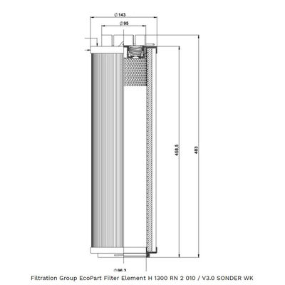 H 1300 RN 2 010/SONDER WK स्पेयर पार्ट हाइड्रोलिक फिल्टर 1μ ~ 100μ
