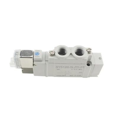 एसएमसी सोलेनोइड वाल्व SY5320-5LZD-C6 DC12V वन-टच फिटिंग पोर्ट आकार ø6 3 स्थिति बंद केंद्र