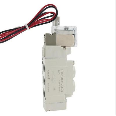 एसएमसी सोलेनोइड वाल्व SY5320-5LZD-C6 DC12V वन-टच फिटिंग पोर्ट आकार ø6 3 स्थिति बंद केंद्र