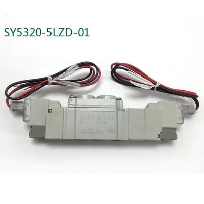 एसएमसी सोलेनोइड वाल्व SY5320-5LZD-C6 DC12V वन-टच फिटिंग पोर्ट आकार ø6 3 स्थिति बंद केंद्र