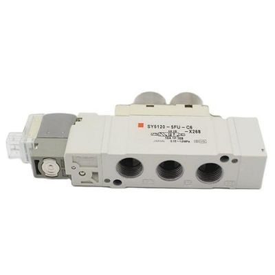 एसएमसी सोलेनोइड वाल्व SY5320-5LZD-C6 DC24V वन-टच फिटिंग पोर्ट आकार ø6 3 स्थिति बंद केंद्र