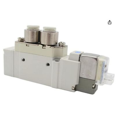 एसएमसी सोलेनोइड वाल्व SY5320-5LZD-C6 DC24V वन-टच फिटिंग पोर्ट आकार ø6 3 स्थिति बंद केंद्र