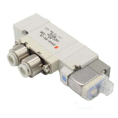 एसएमसी सोलेनोइड वाल्व SY5320-5LZD-C6 DC24V वन-टच फिटिंग पोर्ट आकार ø6 3 स्थिति बंद केंद्र