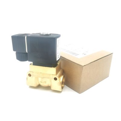 Burkert 00132865 AC24V सोलेनोइड वाल्व डायरेक्ट एक्टिंग G1/8 6014 C सामान्य रूप से बंद 0~25bar 3/2 Way पीतल शरीर