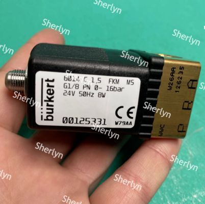 G1/8 Burkert Solenoid Valve 00125331 6014 C Normally Closed AC24V 0~16bar 3/2 Way Brass Body