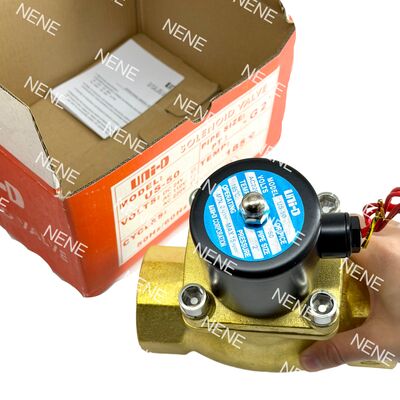 यूएस-50 यूएनआईडी न्यूमेटिक सोलनॉइड वाल्व पीतल 2" छिद्र 50 मिमी 2 इंच -5°C ~ 185°C