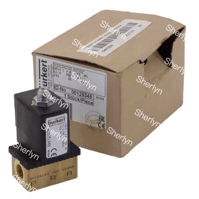 Burkert 00134240 सोलेनोइड वाल्व 6013 प्रत्यक्ष अभिनय G1/8 2/2 NC 2.5 मिमी ओरिफिस FKM सील पीतल शरीर 24VDC 8W 0-10bar