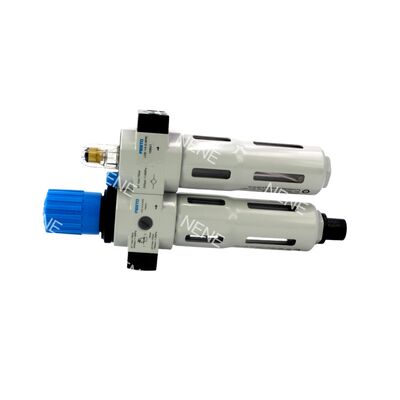 फ़िल्टर रेगुलेटर लुब्रिकेटर फेस्टो FRC-1/8-D-7-MINI 162754 40µm मैनुअल ड्रेन G1/8 0.5-7bar 800L/min गेज के साथ डाई कास्ट जिंक