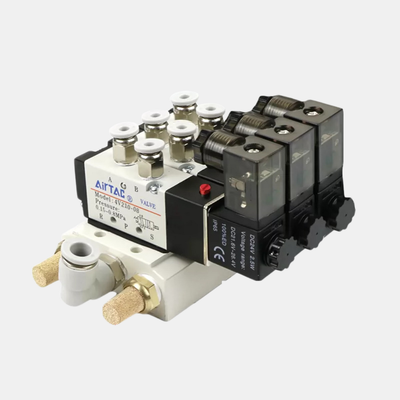 Airtac 4V310-10 Pneumatic Control Solenoid Valve Manifold Kit 2 3 4 5 6 Station Manual Override For Debugging Fast Response Large Flow Pneumatic Valve Unit