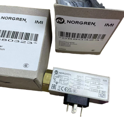 G1/4 थ्रेड 0.5-8बार प्रेशर स्विच NORGREN 0880323 मशीन टूल फ्लूइड पाइपलाइन के लिए प्रेशर मॉनिटर