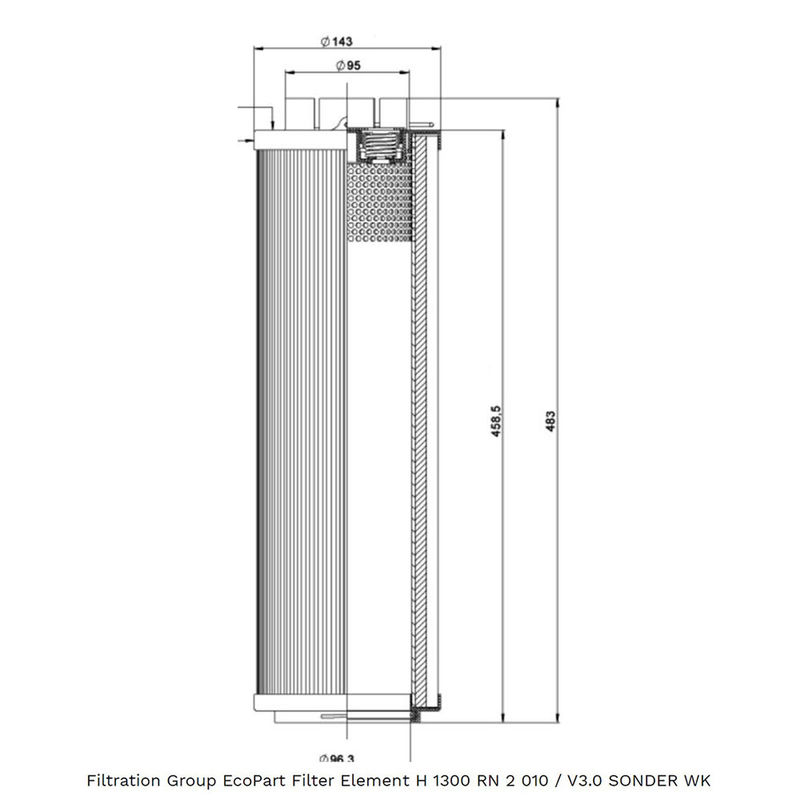 H 1300 RN 2 010/SONDER WK स्पेयर पार्ट हाइड्रोलिक फिल्टर 1μ ~ 100μ