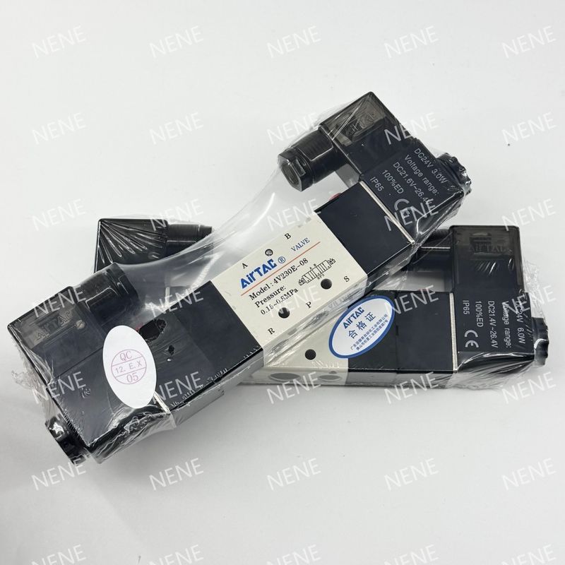 सोलेनोइड वाल्व 4V330C-08 एयरटाक हवा के लिए 0.15 से 0.8 एमपीए 21 से 114 पीएसआई द्रव वायु