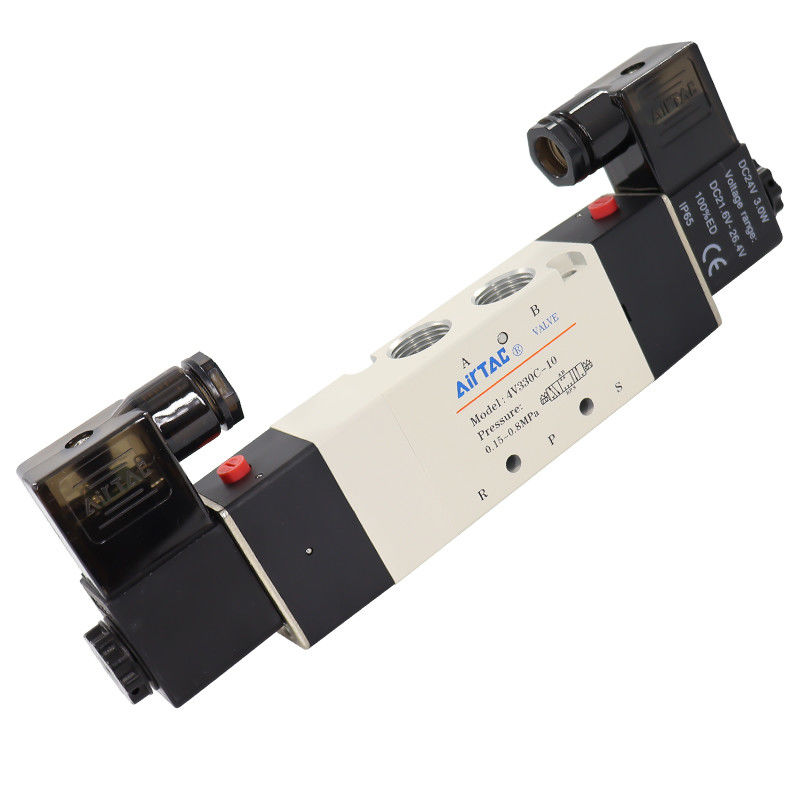 Airtac 4V330C-08 DC24V 4V330C-10 AC220V सोलेनोइड एयर वाल्व ((5/2,5/3 रास्ता) - 4V330C08B