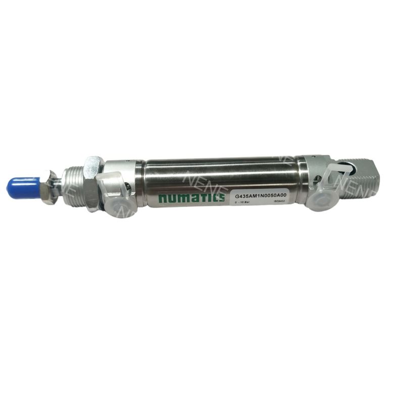 NUMATICS G435AGSN0010A00 ASCO 8 मिमी बोर 10 मिमी स्ट्रोक M5 डबल एक्टिंग गोल सिलेंडर ISO6432 श्रृंखला G435