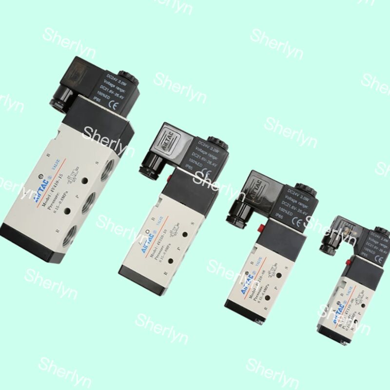 AIRTAC DC24V सोलेनोइड वाल्व दो स्थिति पांच मार्ग उत्क्रमण वाल्व IP65 संलग्नक रेटिंग के साथ