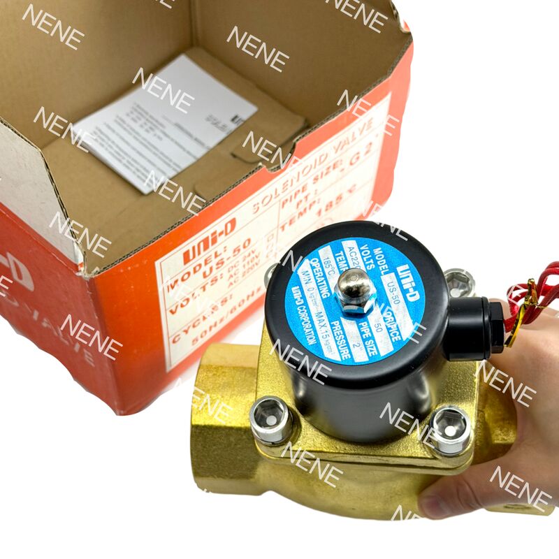 यूएस-50 यूएनआईडी न्यूमेटिक सोलनॉइड वाल्व पीतल 2" छिद्र 50 मिमी 2 इंच -5°C ~ 185°C