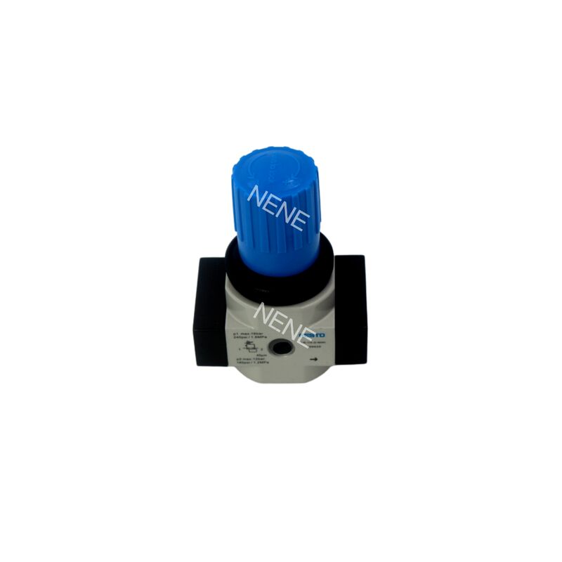 सीधे संचालित डायफ्राम दबाव नियामक Festo LR-1/4-D-MINI-MPA 8002275 जस्ता मिश्र धातु के साथ MPA गेज G1/4 0.5-12 बार 1500L/मिनट लॉक करने योग्य रोटरी बटन