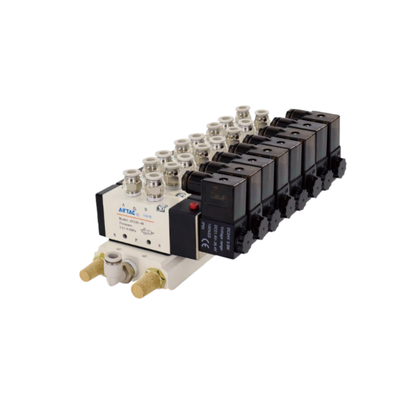 Airtac 4V310-08 वायवीय नियंत्रण सोलेनोइड वाल्व मैनिफोल्ड किट 7 8 9 10 स्टेशन वाल्व द्वीप मैनुअल ओवरराइड फ़ंक्शन मशीन डिबगिंग के लिए कई वोल्टेज विकल्प