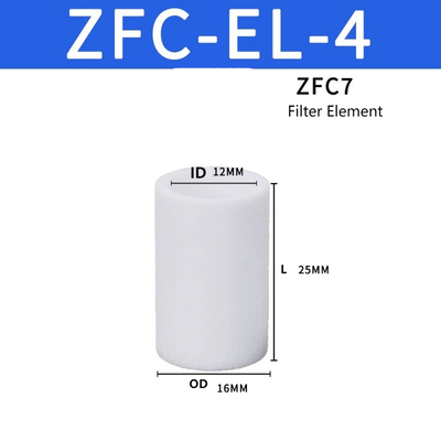 एसएमसी ZFC-EL-4 स्पेयर वैक्यूम फिल्टर कारतूस RoHS अनुरूप सिंटर किए गए राल मीडिया निरंतर संचालन के लिए डिज़ाइन किया गया ZFC7 श्रृंखला वायवीय नकारात्मक दबाव फिल्टर विधानसभा